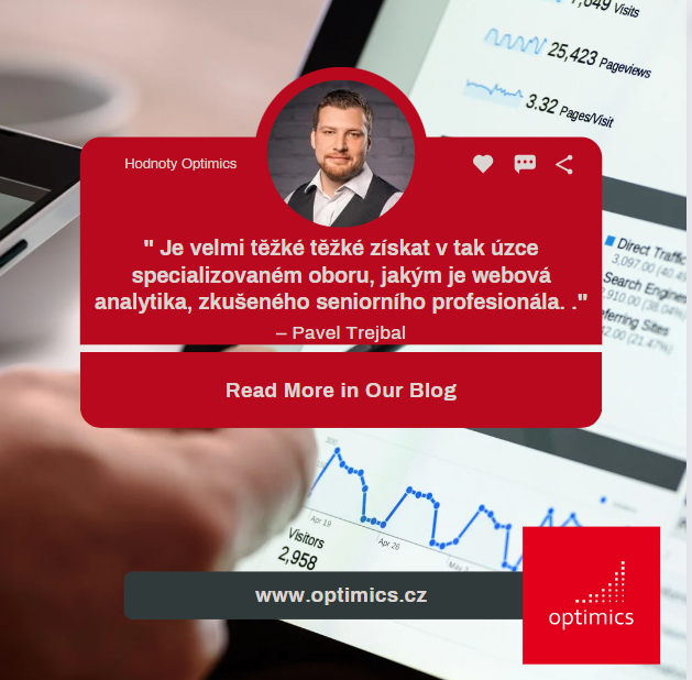Ukázka LinkedIn komunikace a vizuálů pro společnost Optimics