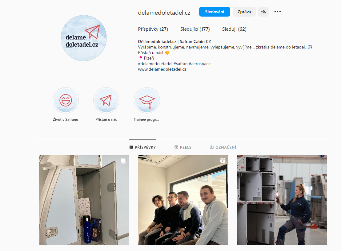 Instagramový profil Dělámedoletadel.cz